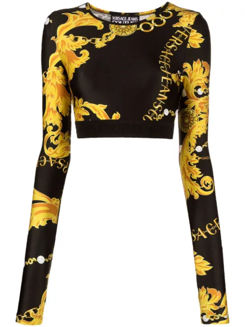 Versace Jeans Couture top corto con estampado Barocco