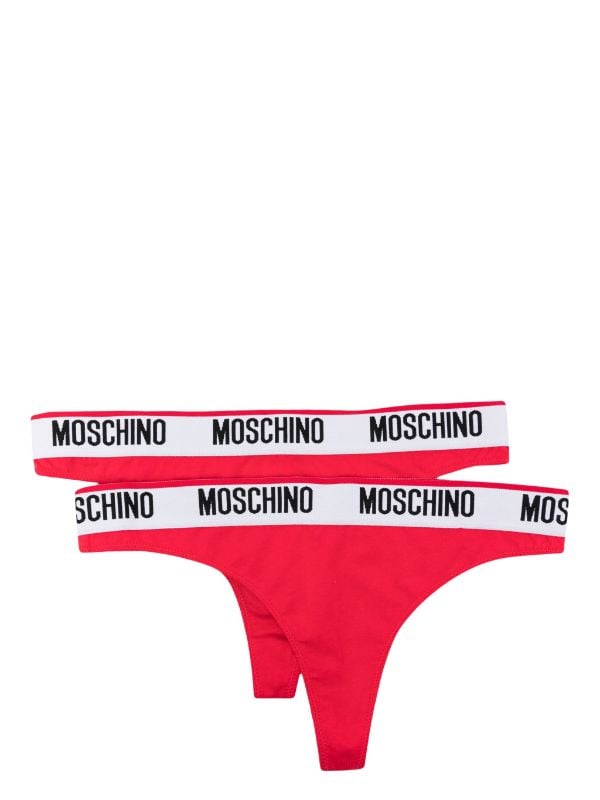 Moschino logo-waistband Jersey Thong - Farfetch