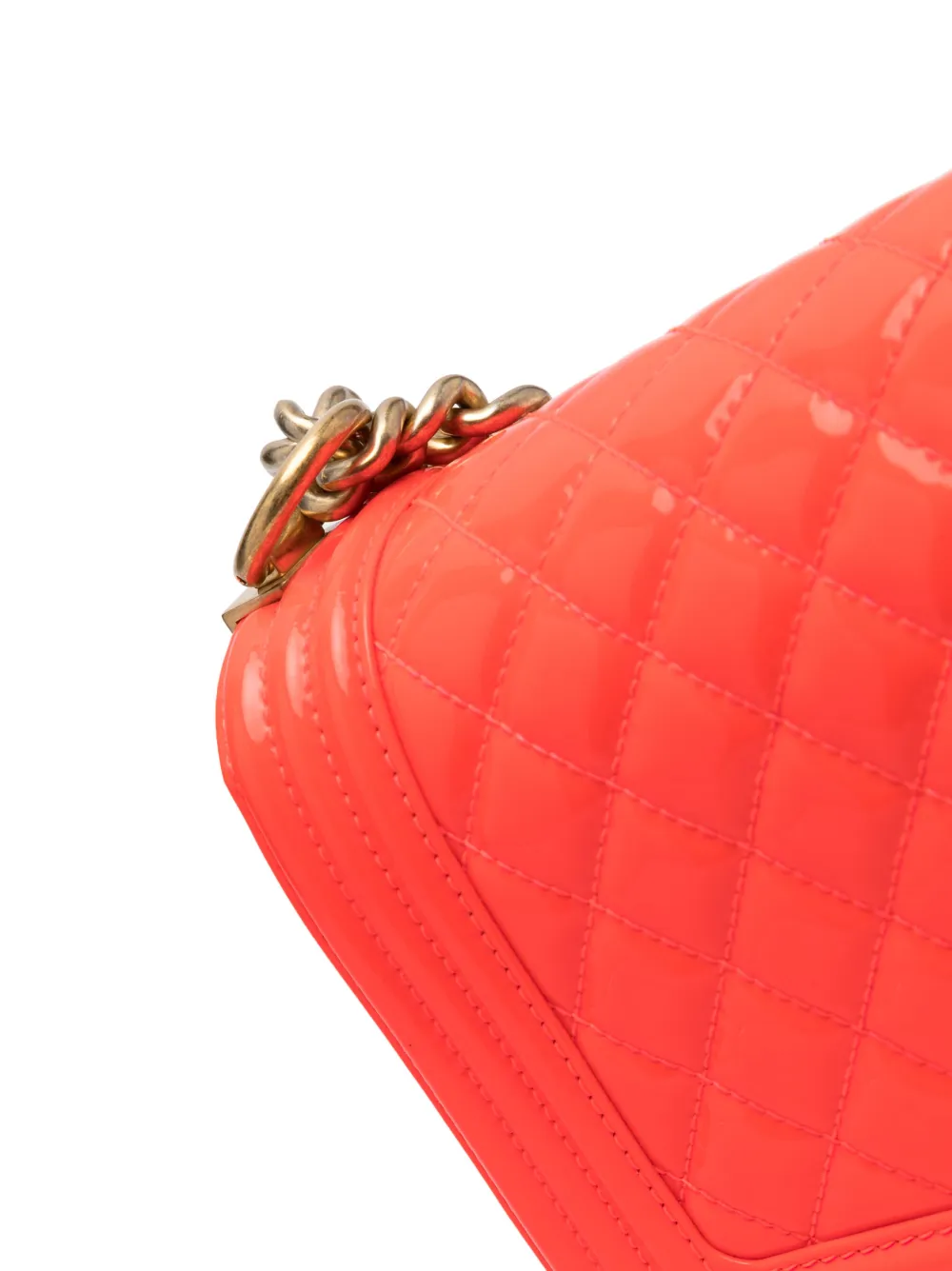 Orange chanel boy bag hot sale