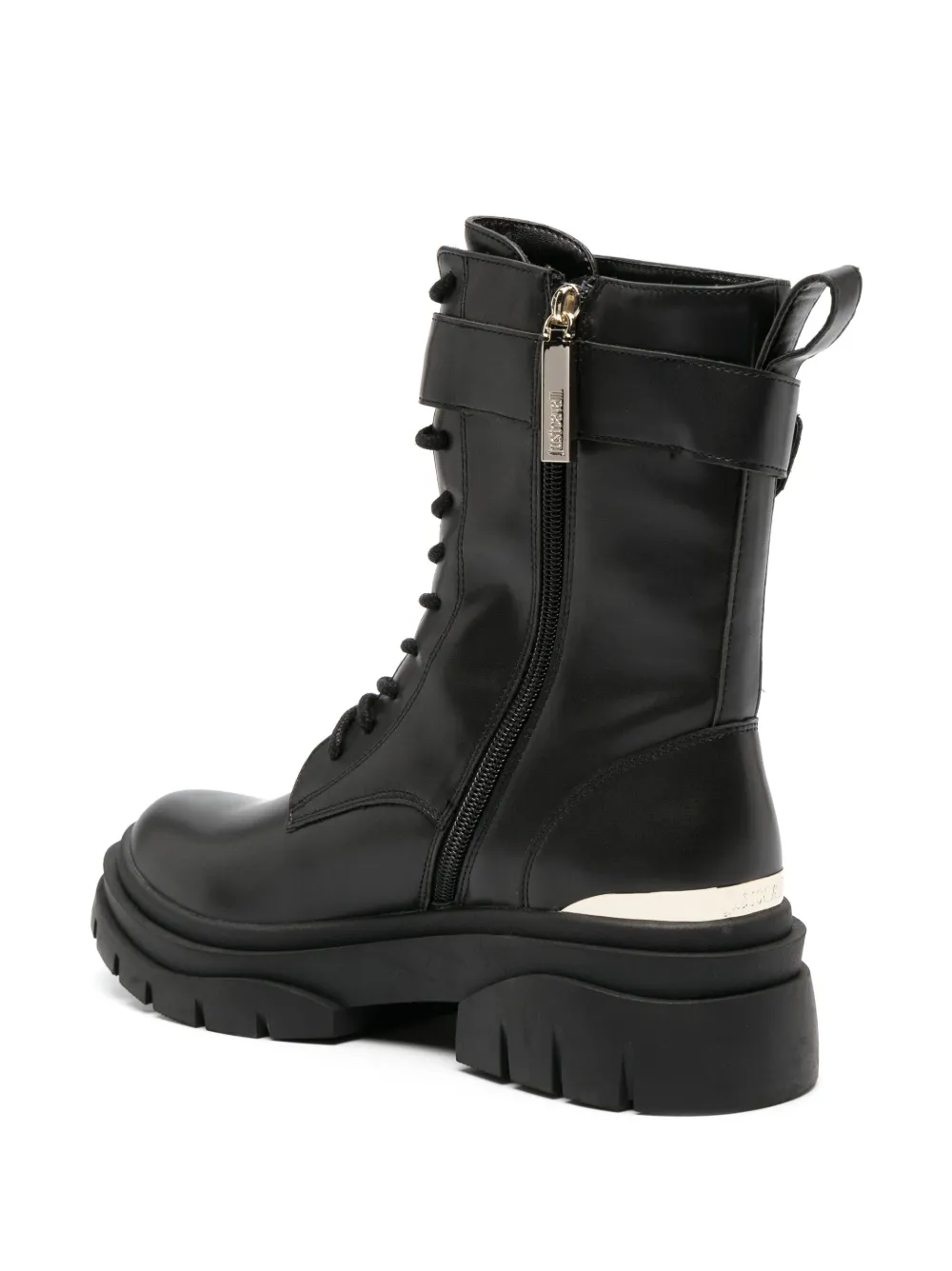 Roberto Cavalli Belted ankle Leather Boots Black