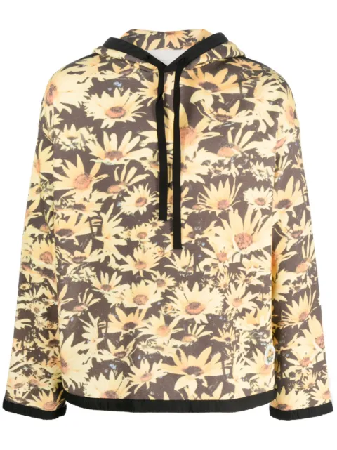 Jil Sander floral print drawstring hoodie