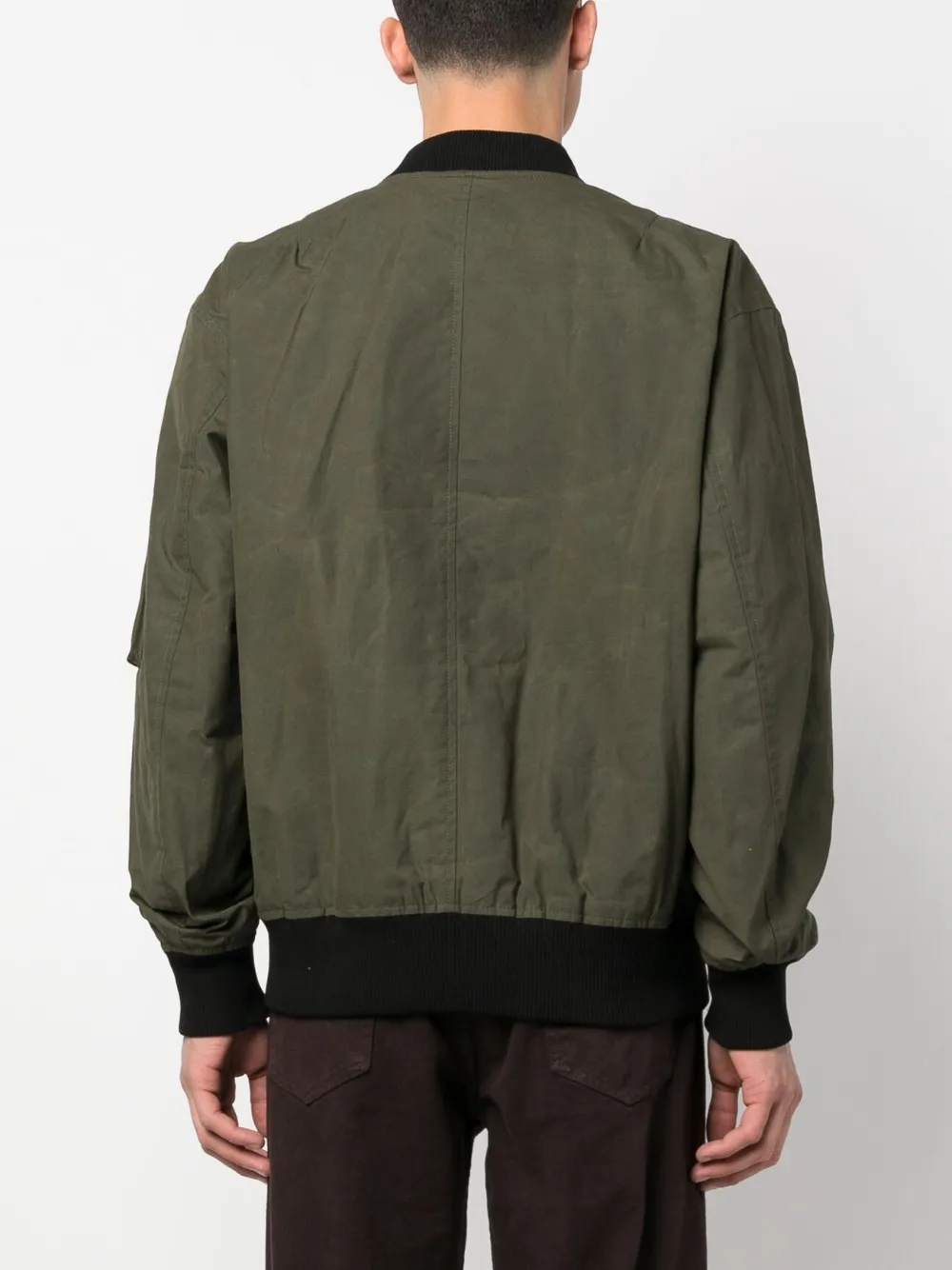 Shop Apc Zip-pocket Cotton Bomber Jacket In Green