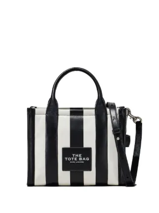 Marc Jacobs The Striped Small Tote Bag | Black | FARFETCH CA