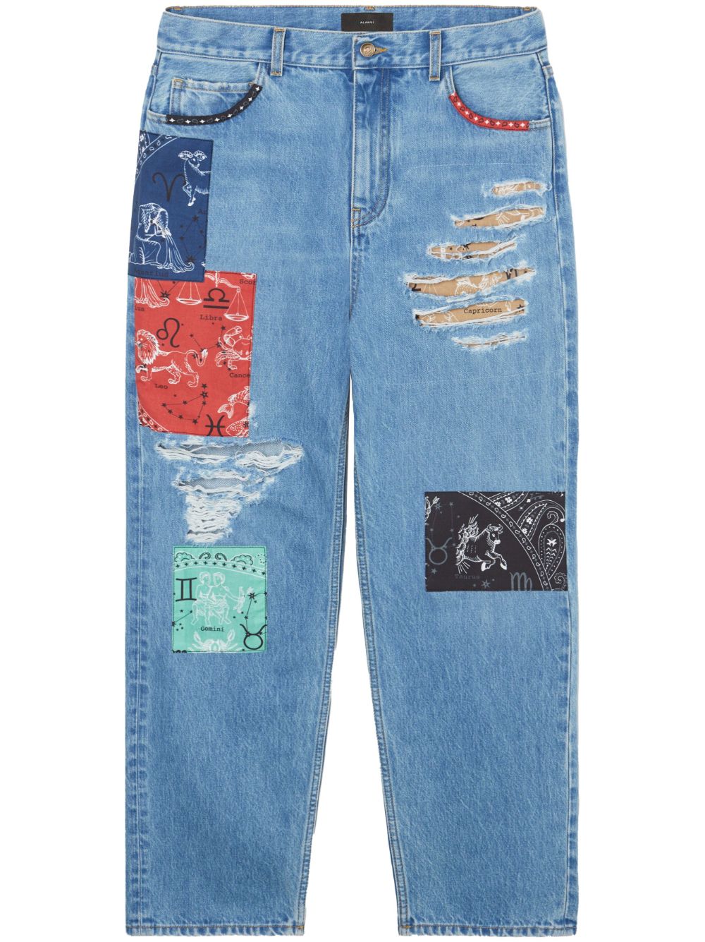 Alanui The Twelve Signs Straight-leg Jeans In Blue