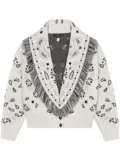 Alanui Bandana Jacquard cropped cardigan - White