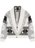 Alanui Icon jacquard cardigan bomber - White