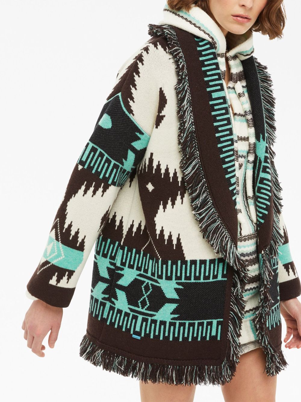 Alanui Icon Jacquard fringed cardigan Women