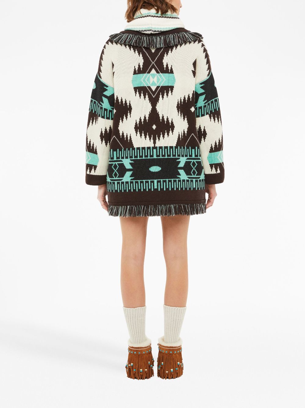 Alanui Icon Jacquard fringed cardigan Women