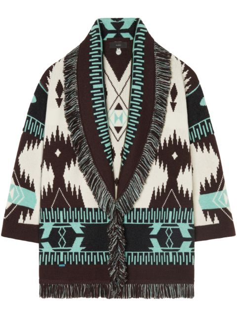 Alanui Icon Jacquard fringed cardigan Women