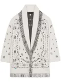 Alanui Bandana Jacquard fringed cashmere cardigan - White