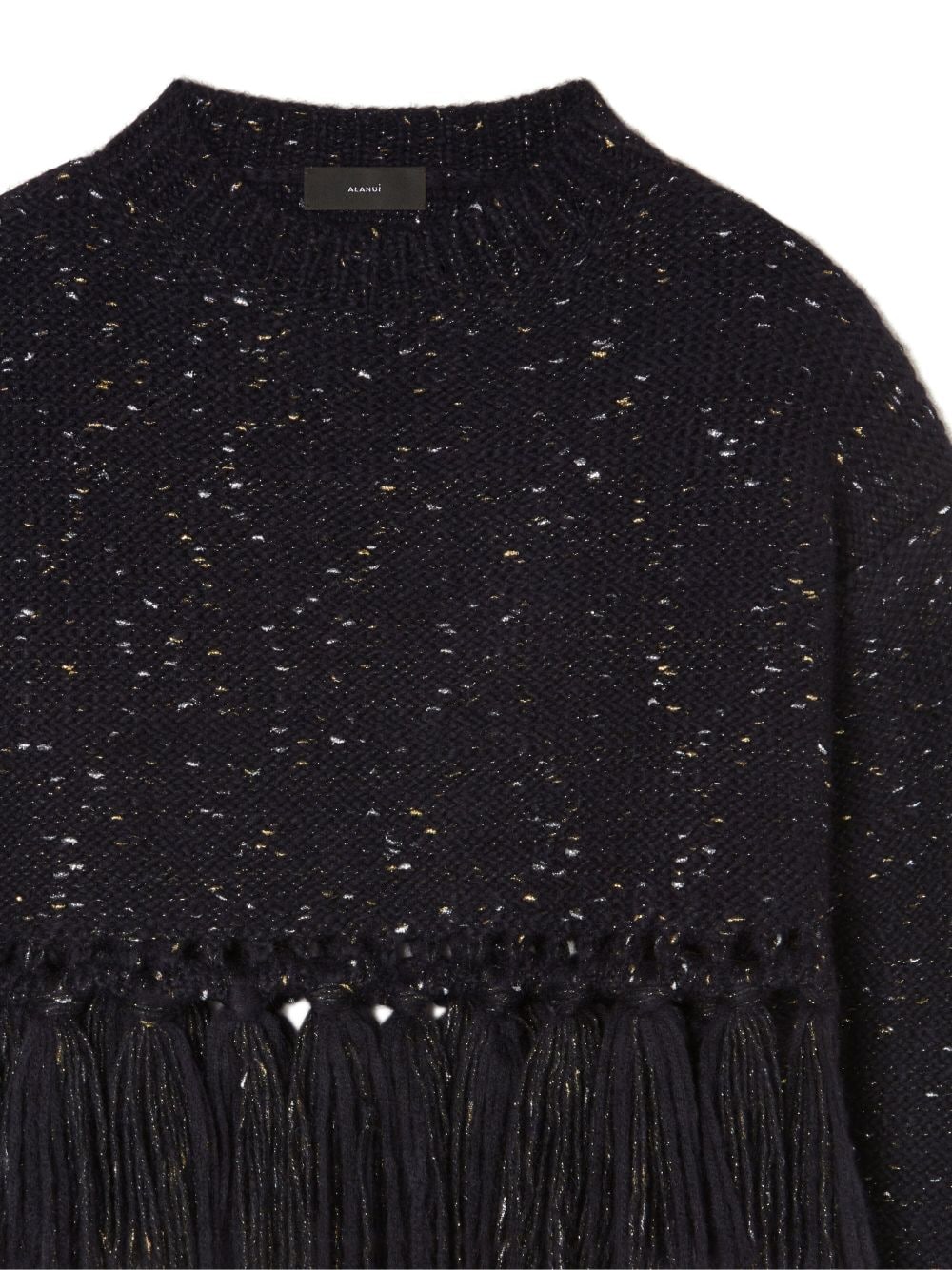 Shop Alanui The Astral Tasselled Speckle-knit Jumper In Blue