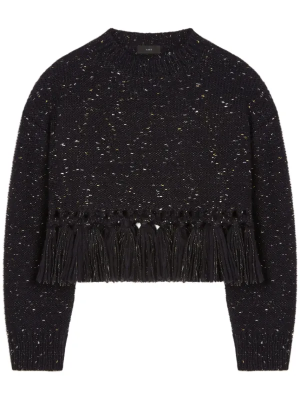 Alanui The Astral Tasselled speckle-knit Jumper Blue FARFETCH ID