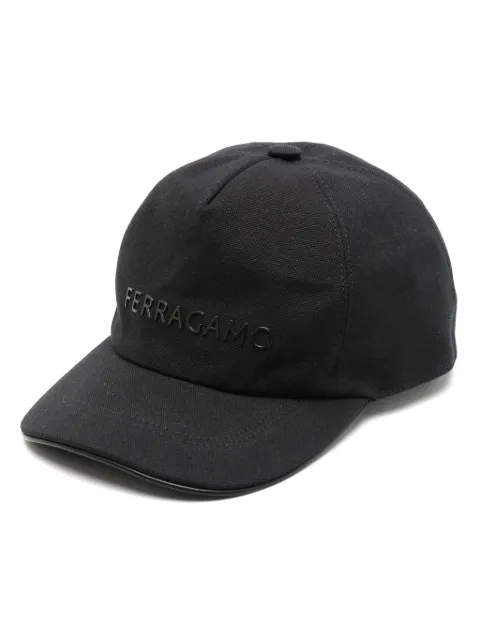 Ferragamo Boné de canvas com logo emborrachado