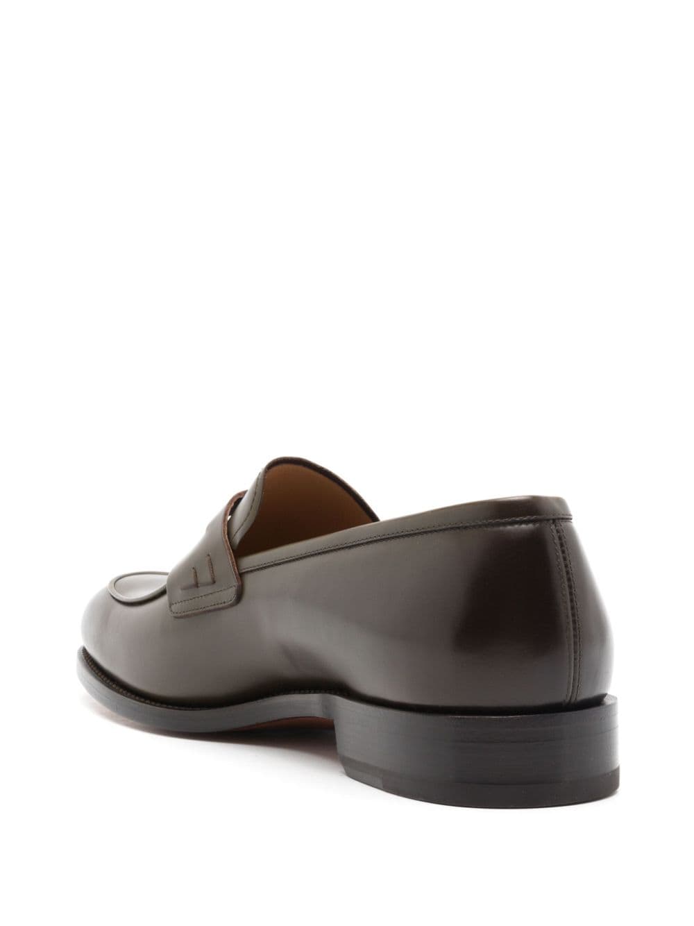 Shop Ferragamo Ombré-effect Penny-slot Leather Loafers In Black