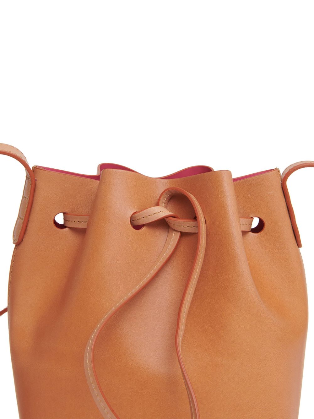 Shop Mansur Gavriel Mini Mini Leather Bucket Bag In Orange