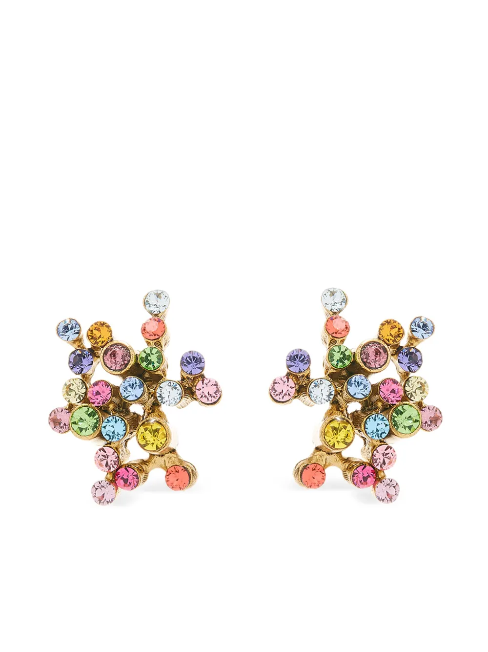 Rainbow crystal daisy earrings hot sale