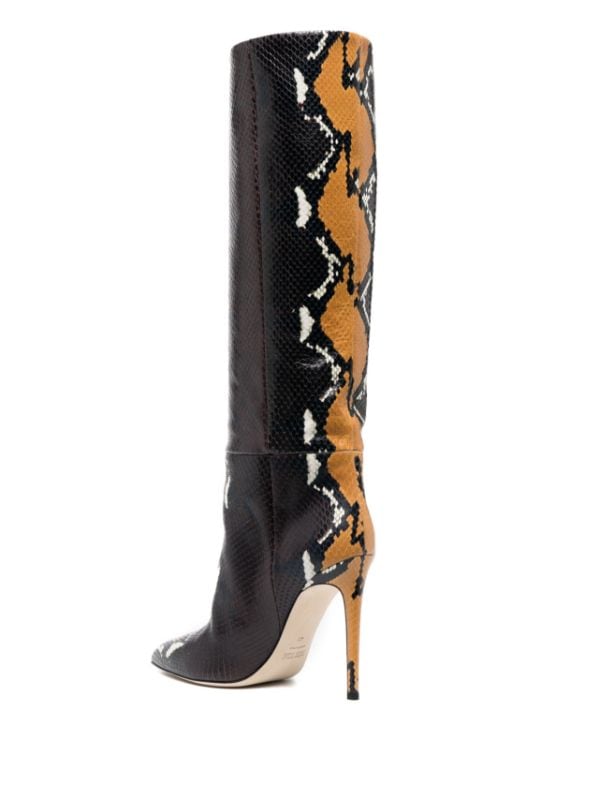 Paris Texas mm python print knee high Boots   Farfetch