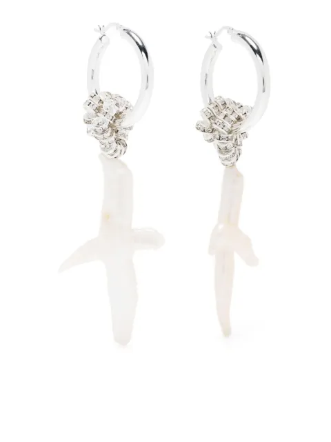 JULIETTA shell-drop hoop earrings