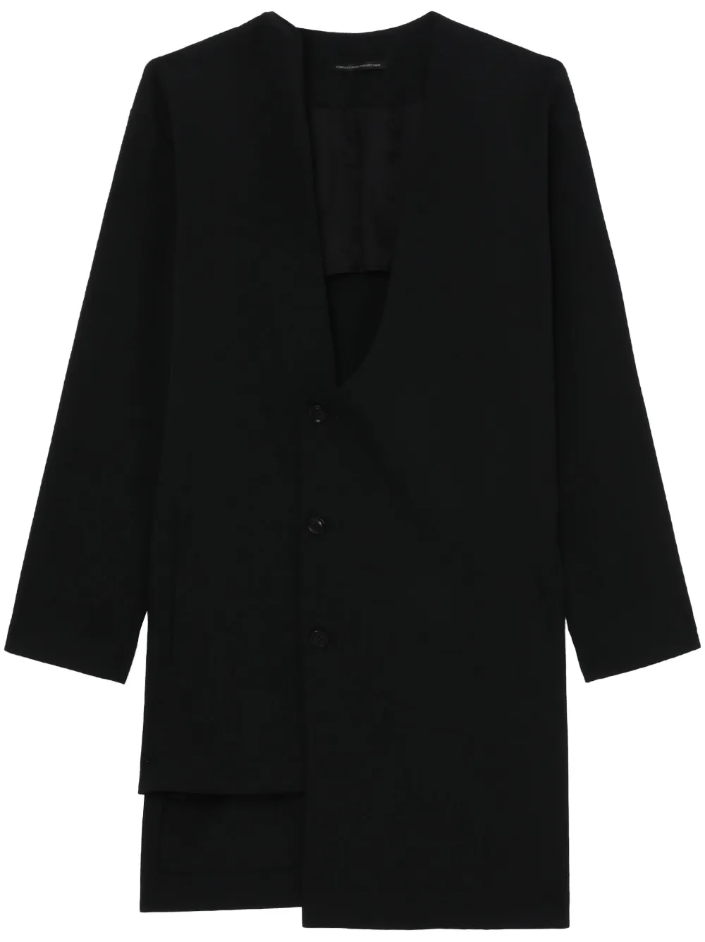 Y's long-sleeve asymmetric wool jacket