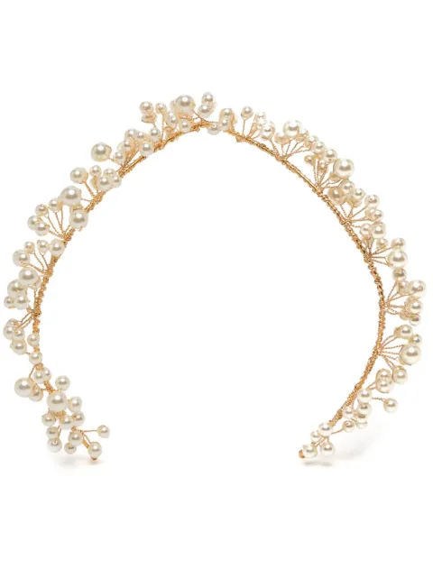 Jennifer Behr Tiara Primavera com pérolas