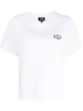 A.P.C. logo-embroidered cotton T-shirt - White