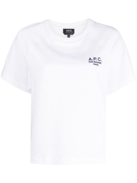 A.P.C. logo-embroidered cotton T-shirt Women