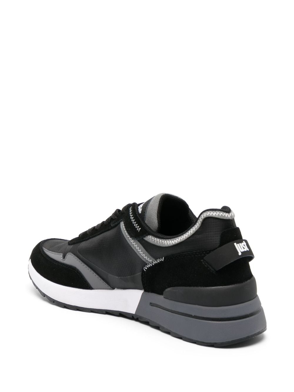 Shop Just Cavalli Logo-patch Panelled Sneakers In Black