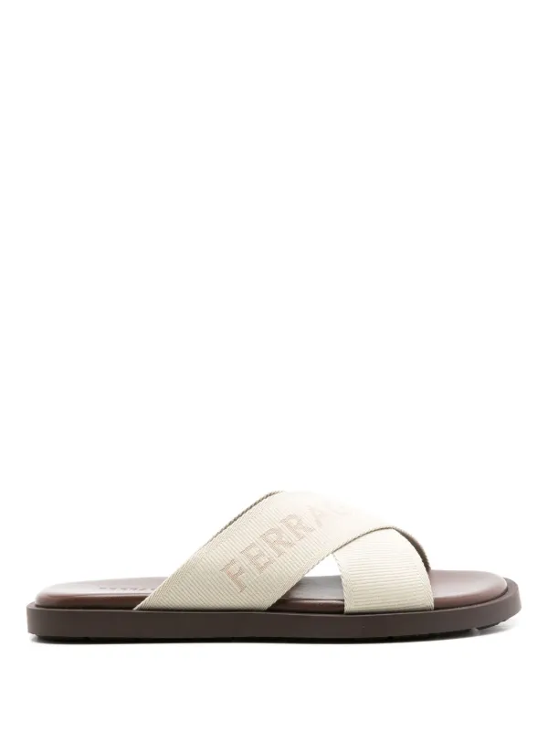 White cross online over sandals