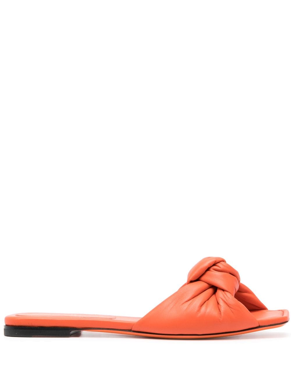 Santoni Knot-detail Leather Sandals In Orange