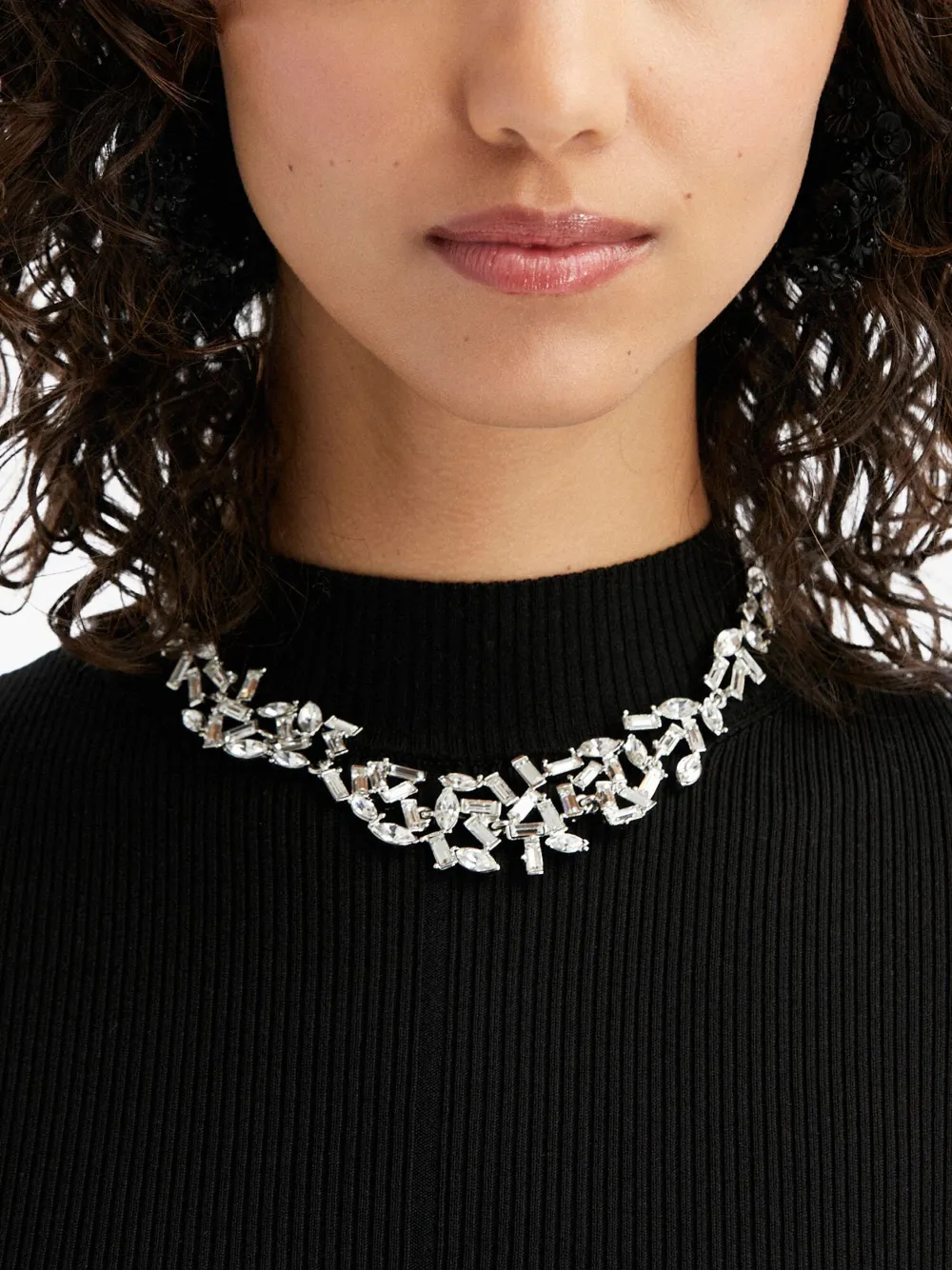 Oscar de la Renta Funfetti crystal-embellished necklace - SILVER