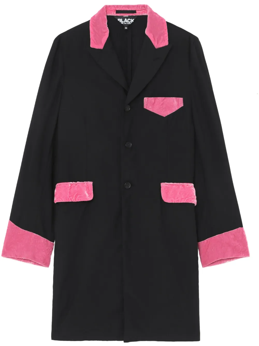 Black Comme Des Garçons colour-block single-breasted coat
