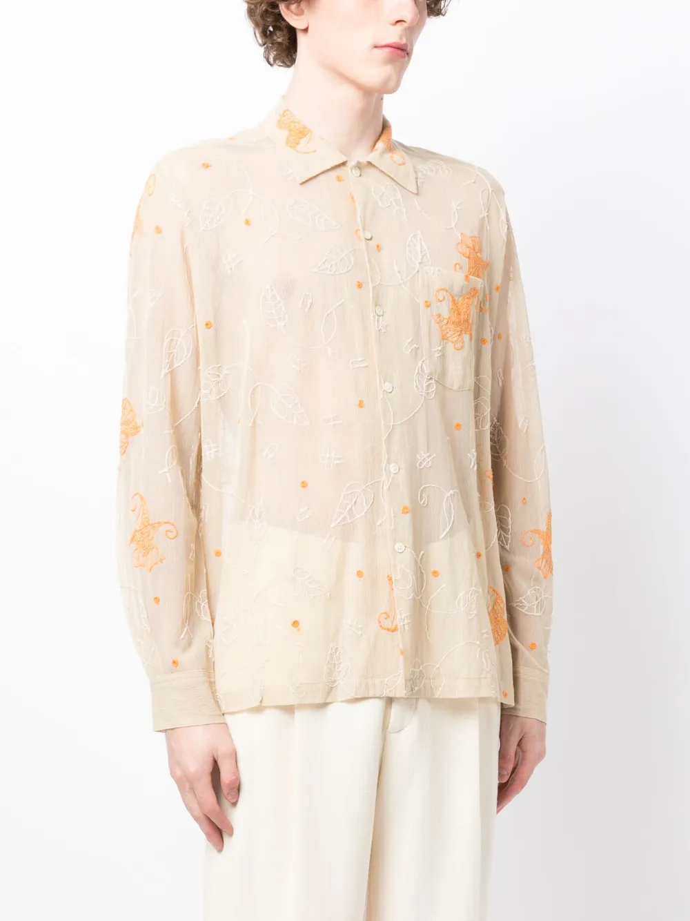 Bode Beige Lilium Shirt In Neutrals