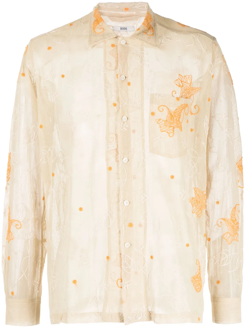 BODE Lilium Hemd aus Mesh - Nude
