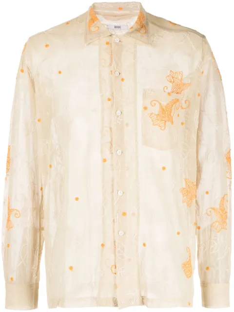 BODE Mesh Lilium long-sleeve shirt