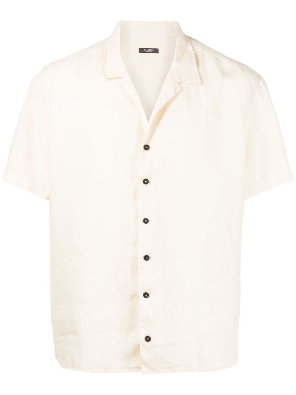 Peserico Button-up Linen Shirt In Neutrals