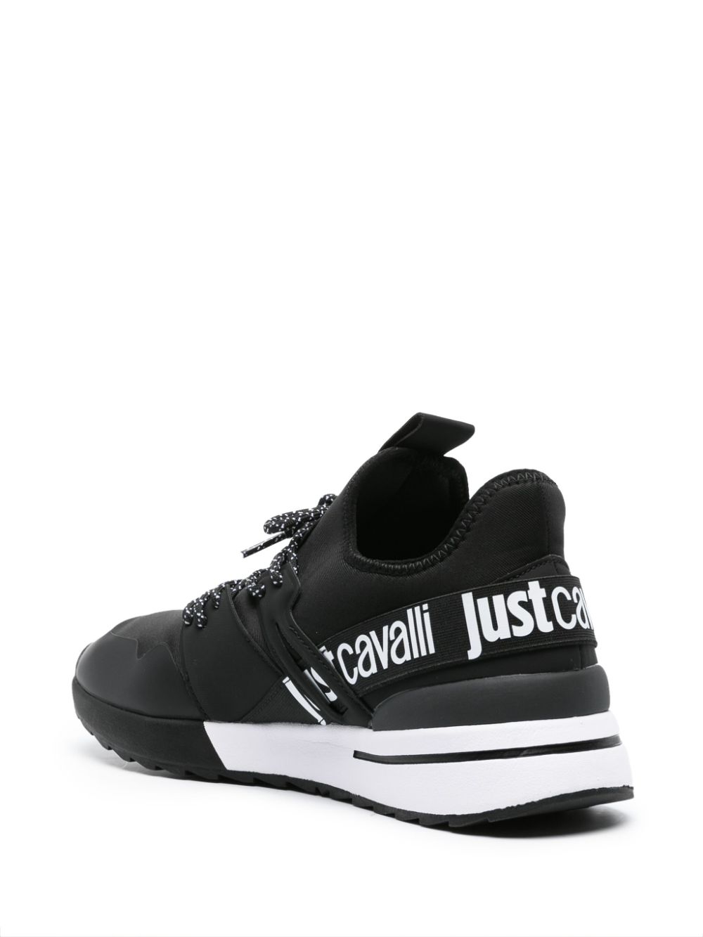 Shop Just Cavalli Logo-print Panelled Sneakers In Black