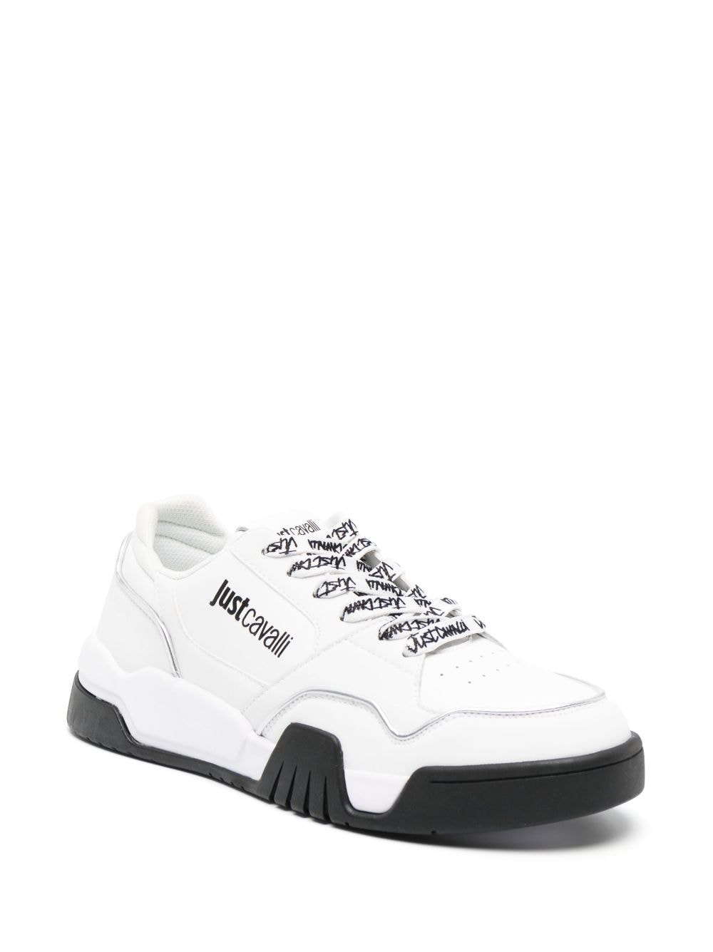 Shop Just Cavalli Logo-print Lace-up Sneakers In White