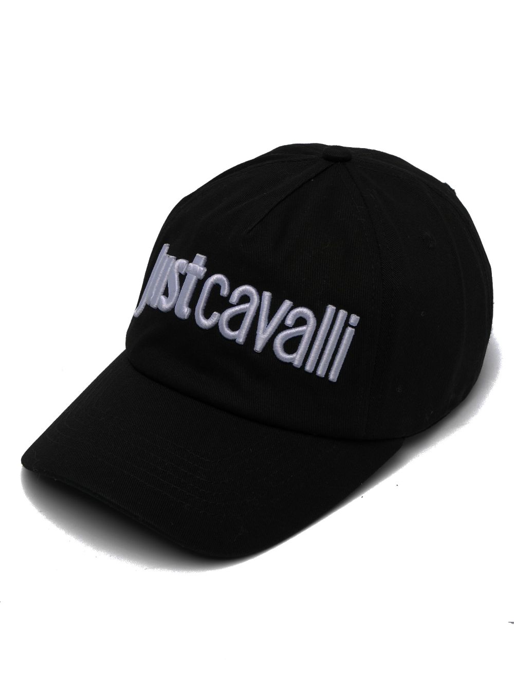 just cavalli casquette en coton à logo brodé - noir