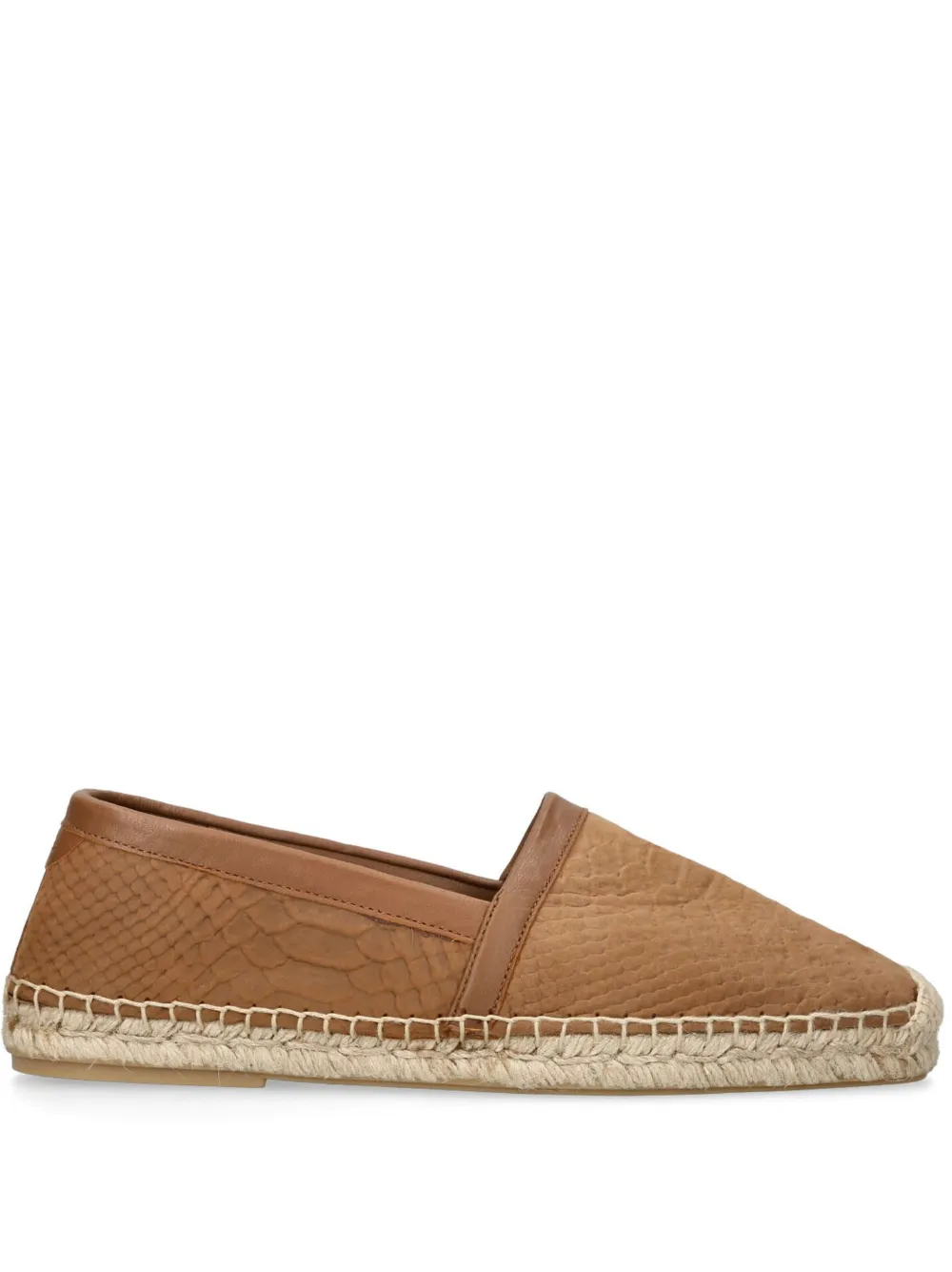 Kurt Geiger London Mens Tan Isaac Rope-effect Slip-on Leather Espadrilles In Braun
