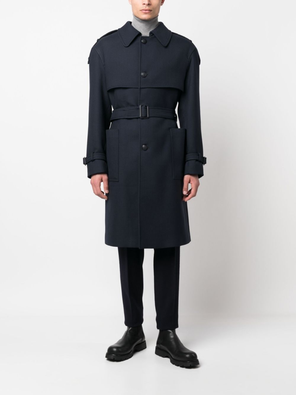 Tagliatore Trenchcoat van scheerwol - Blauw