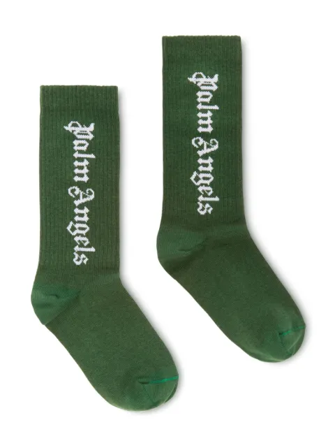 Palm Angels Kids ribbed logo-print socks