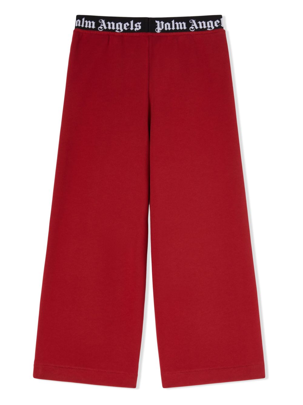 Palm Angels Kids logo-waistband cotton trousers - Red