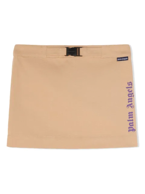 Palm Angels Kids logo-print cotton skirt 