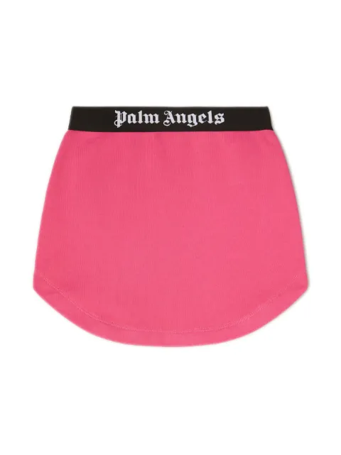 Palm Angels Kids تنورة قطن بطبعة شعار الماركة
