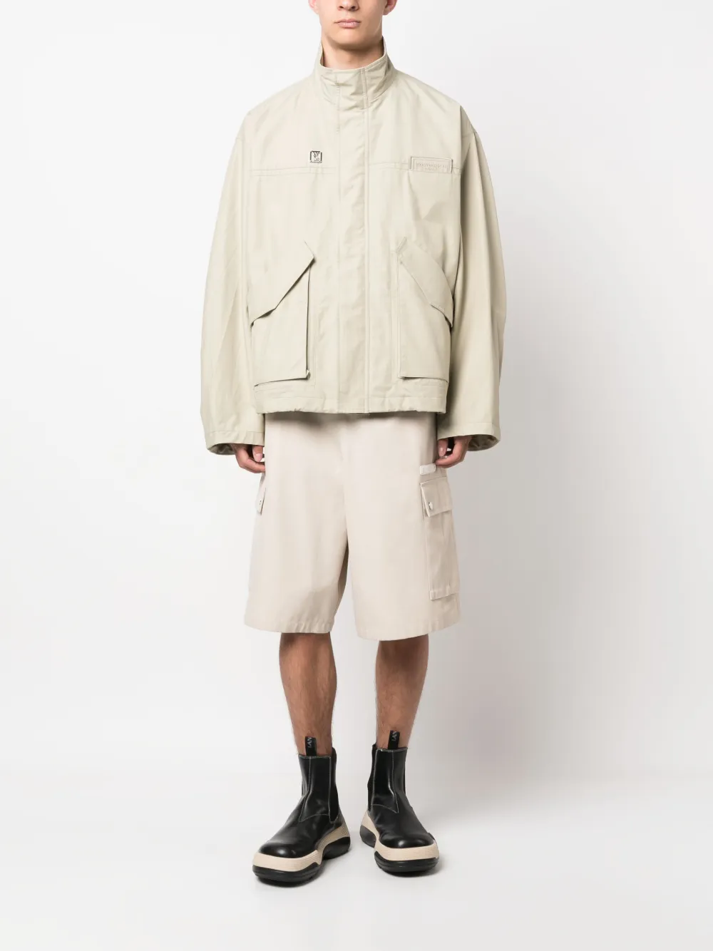 Wooyoungmi logo-patch cotton lightweight jacket - Beige