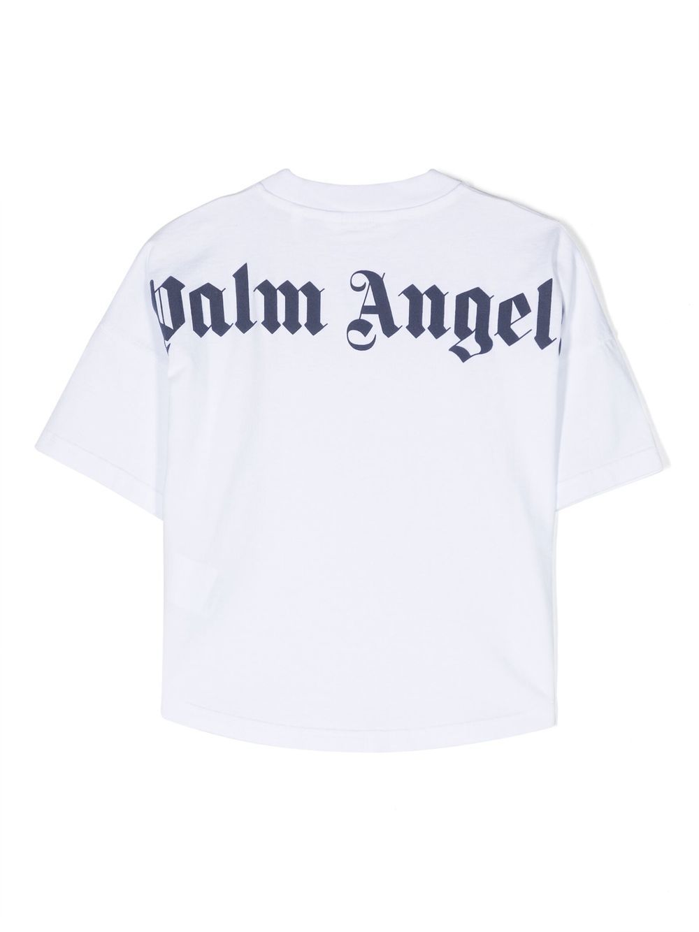 Palm Angels Kids CLASSIC OVERLOGO T-SHIRT S/S WHITE NAVY - WHITE NAVY BLUE