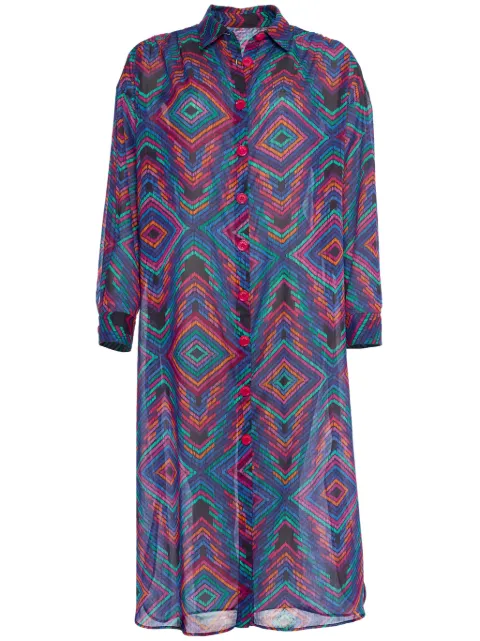 ERES vestido camisero Dj con estampado geométrico