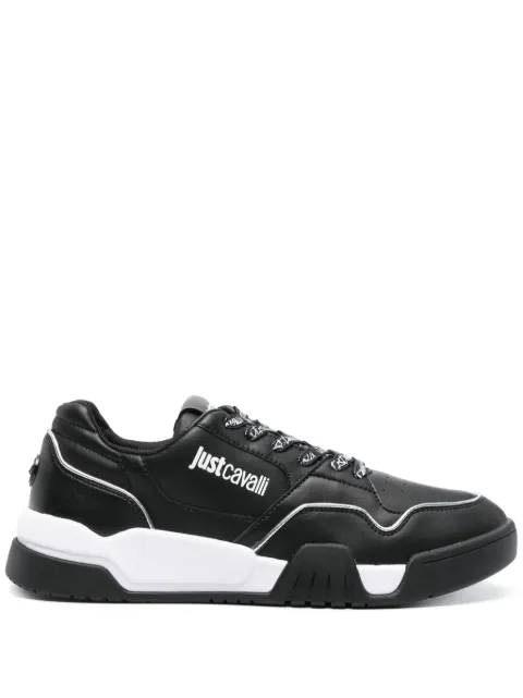 Just Cavalli tenis metalizados con logo estampado
