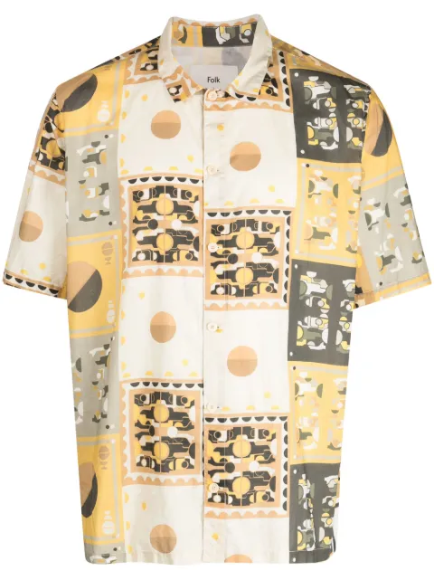 Folk Gabe tile-print shirt