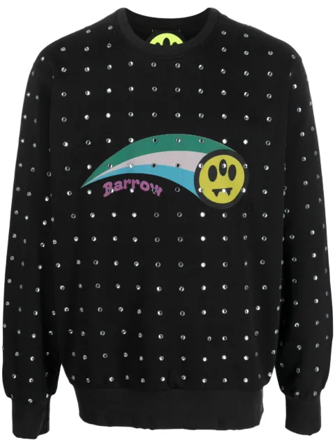 BARROW crystal-embellished graphic-print sweatshirt